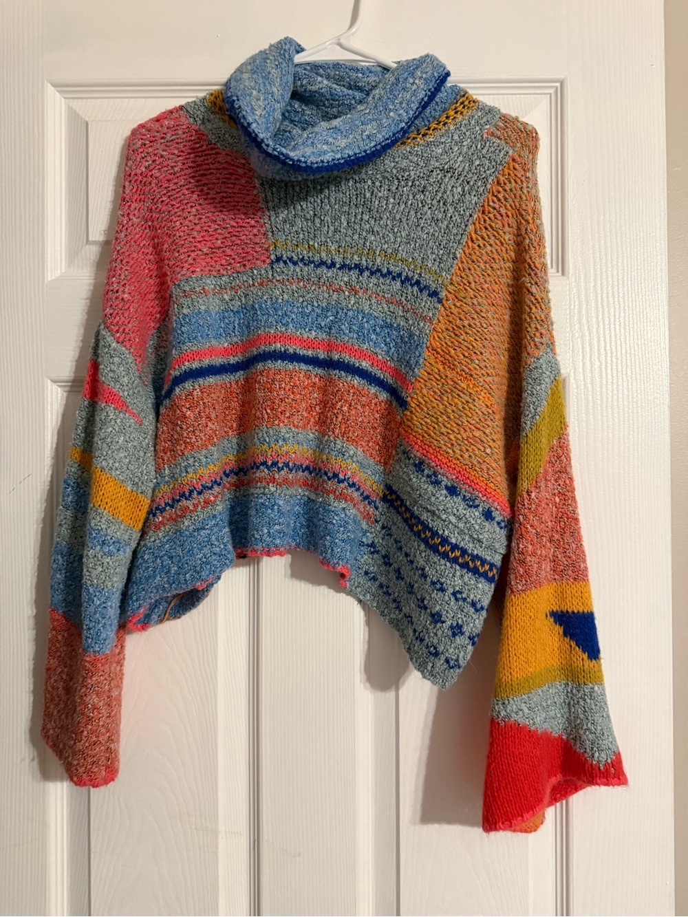 Sincerely Jules Multicolor Striped Cropped Turtleneck Sweater